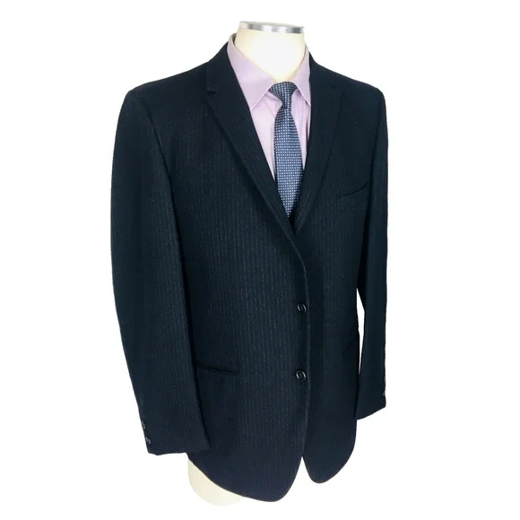 42L Kilpatricks Omaha 1950/60s Vintage 2 Button Pure Wool Blazer Jacket Black